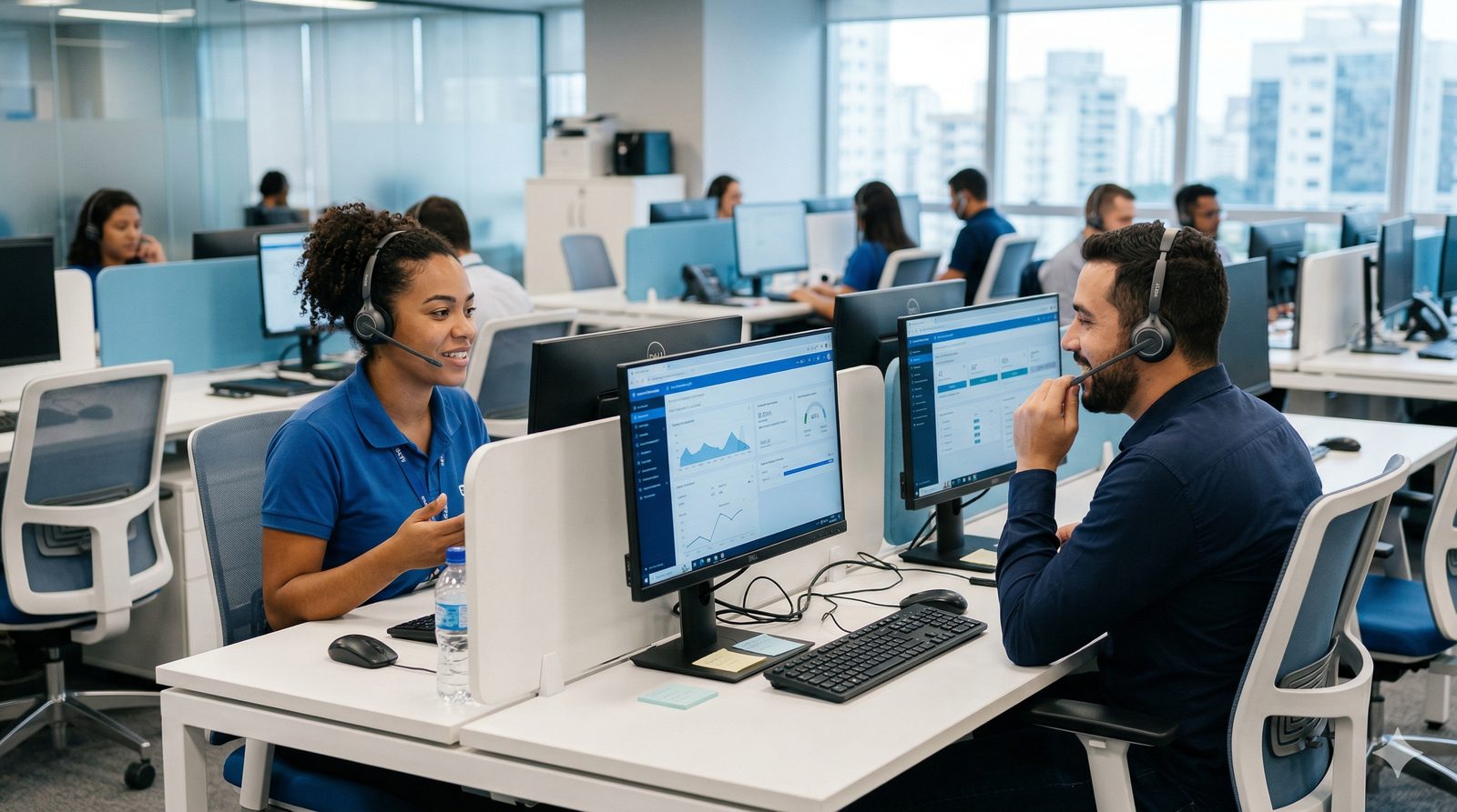 Equipe de atendimento Efetiva Call Soluções em operação